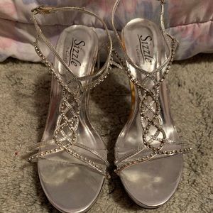 Silver rhinestone heels, prom/wedding